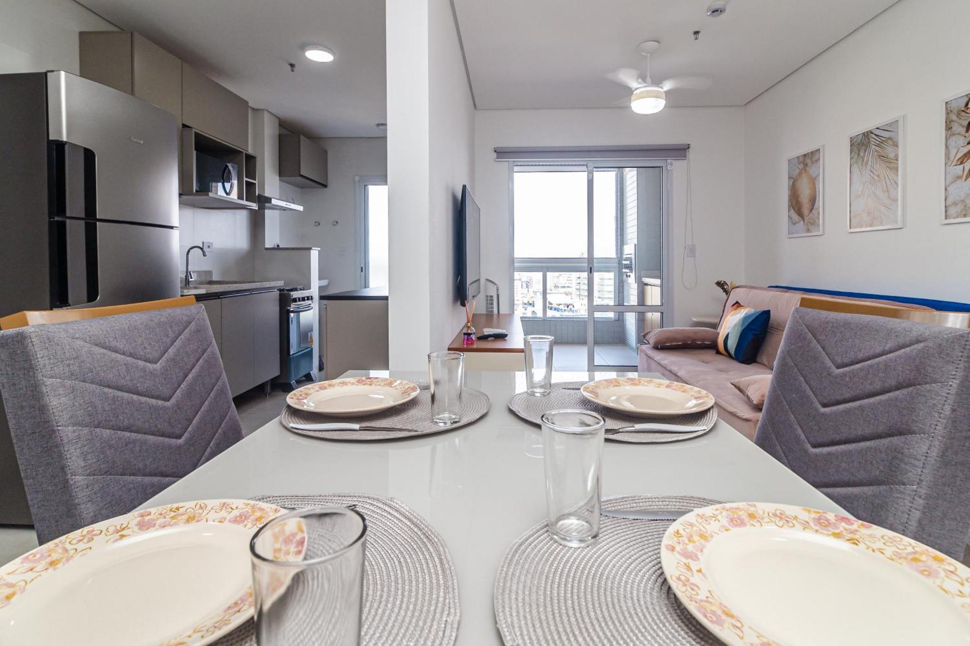 Apto Otima Localizacao A 100M Da Praia, Piscina, Ar Condicionado, Garagem E Portaria 24H Прая-Гранди Экстерьер фото
